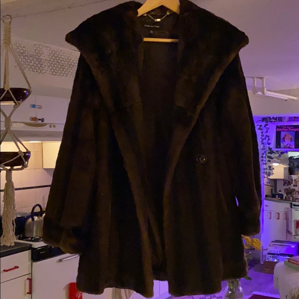JONES NEW YORK faux fur coat